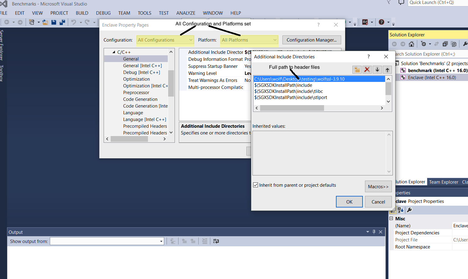 setting the include path